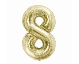 Balon foliowy cyfra 8, szampańska, 85 cm Godan (CH-B8H8)