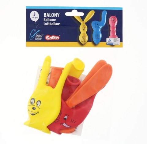 Balon gumowy PREMIUM FIGURY 3 szt mix Godan (GB/PG10) Balon gumowy PREMIUM FIGURY 3 szt mix Godan (GB/PG10)