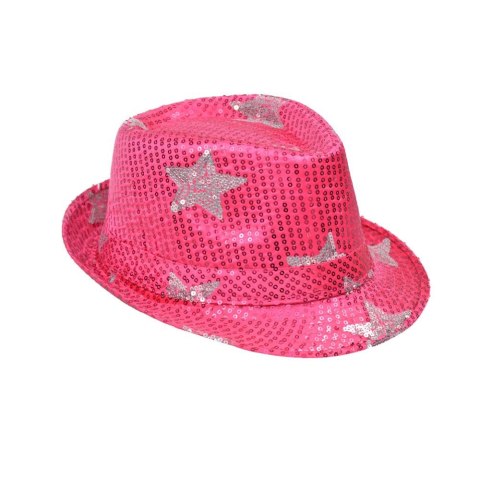 Kapelusz cekinowy gwiazda różowy Arpex (SH0988)