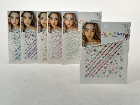 Naklejana biżuteria do zdobienia twarzy, diamenciki Adar (609624)