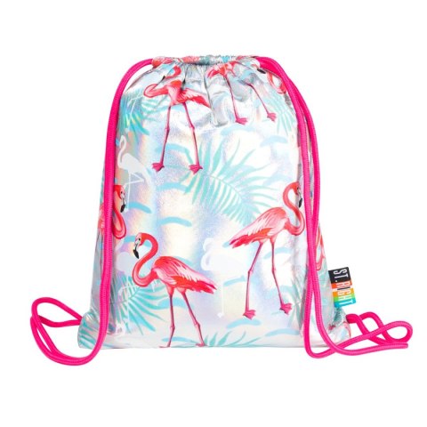 Plecak (worek) na sznurkach Stright HOLO FLAMINGOS St.Right (SO-11)