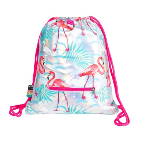 Plecak (worek) na sznurkach Stright HOLO FLAMINGOS St.Right (SO-11)