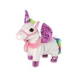 Pluszak interaktywny Konik Maskotka Interaktywna Jednorożec Biały Różowe Skrzydła Lean (12686)