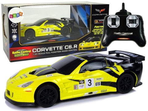 Samochód R/C 1:24 Corvette Żółte C6.R 2.4 G Światła Lean (9734)