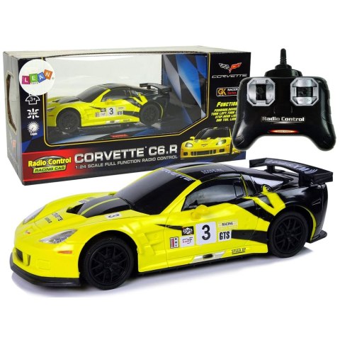 Samochód R/C 1:24 Corvette Żółte C6.R 2.4 G Światła Lean (9734)