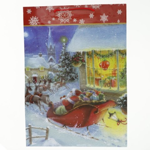 Torba prezentowa torebka laminowana mikołaje [mm:] 330x457x 102 Panorama (pl-9)