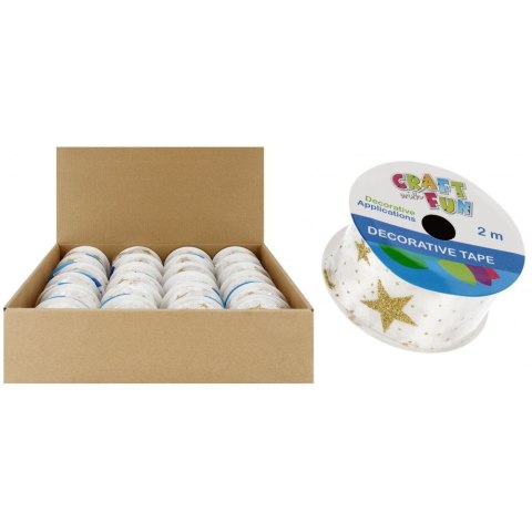 Wstążka 40x2 [mm x m] biały Craft With Fun (521606)