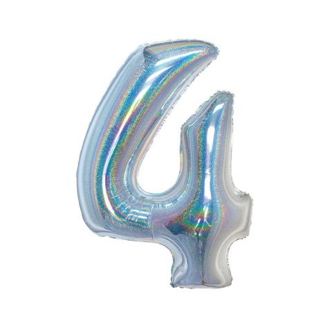 Balon foliowy Beauty&Charm Cyfra 4 holograficzna 76cm Godan (CH-BHS4) Balon foliowy Beauty&Charm Cyfra 4 holograficzna 76cm Godan (CH-BHS4)