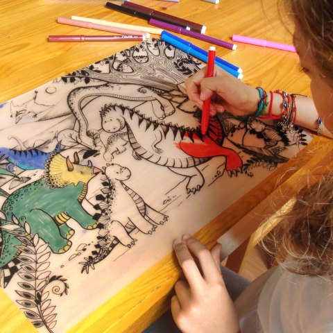 Podkład na biurko FUNNY MAT TRANSPARENT DINOZAURY SFU1009 polipropylen PP [mm:] 335x480 Strigo (8681378310083)