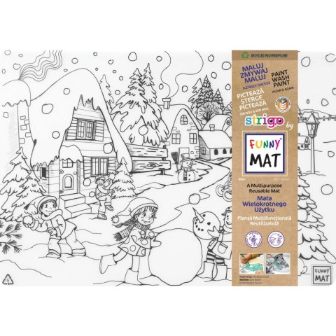 Podkład na biurko FUNNY MAT white ZIMA sfu1065 biały polipropylen PP [mm:] 335x480 Strigo (8681379310659)