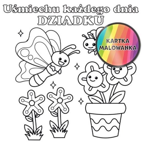 Kartka składana Karnet KW kolorowanka MOTYL DZIADEK kw Henry (5905701488018) Kartka składana Karnet KW kolorowanka MOTYL DZIADEK kw Henry (5905701488018)