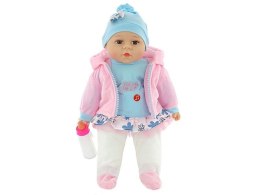 Lalka bobas 35cm, z butelką, z dźwiękiem: śpiewa i mówi po polsku, torba PVC [mm:] 350 Adar (519831)