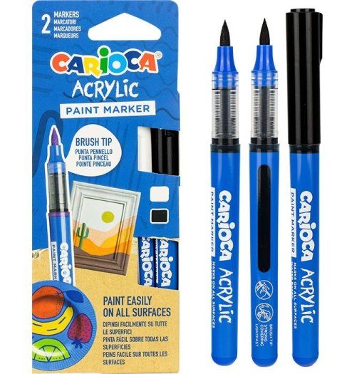 Marker specjalistyczny akrylowy z pędzelkiem 2 kol. Carioca (160-2548)