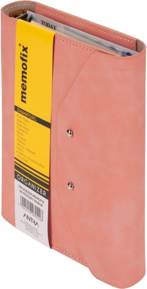 Organizer NABUK MEMOFIX różowy [mm:] 145x100 Antra (B6)