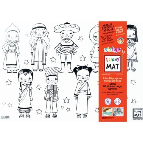 Podkład na biurko FUNNY MAT WHITE DZIECI ŚWIATA SFU1011 polipropylen PP [mm:] 335x480 Strigo (8681379310116)