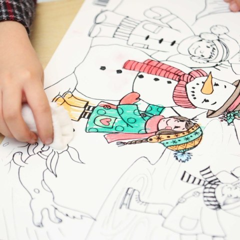 Podkład na biurko FUNNY MAT white ZABAWA NA ŚNIEGU sfu403 polipropylen PP [mm:] 400x400 Strigo (8681379304030)