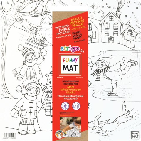 Podkład na biurko FUNNY MAT white ZABAWA NA ŚNIEGU sfu403 polipropylen PP [mm:] 400x400 Strigo (8681379304030)