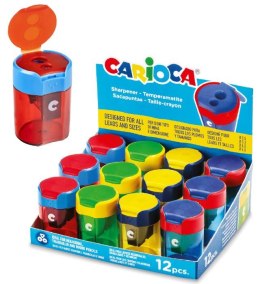 Temperówka podwójna z okrągłym pojemnikiem mix plastik Carioca (130-1964)