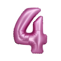 Balon foliowy Beauty&Charm Cyfra 4 satynowy róż 76cm Godan (CH-BSR4)