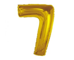 Balon foliowy Smart, cyfra 7, złota, 92 cm Godan (CH-S9Z7)