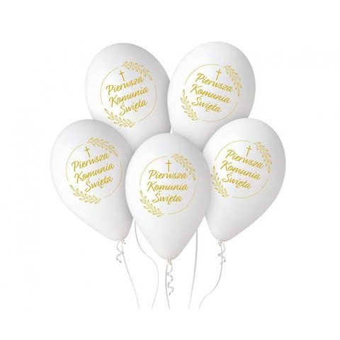 Balon gumowy Pierwsza Komunia Św. (kłosy) 5 szt. biały 320mm 13cal Godan (GS110/PKK) Balon gumowy Pierwsza Komunia Św. (kłosy) 5 szt. biały 320mm 13cal Godan (GS110/PKK)