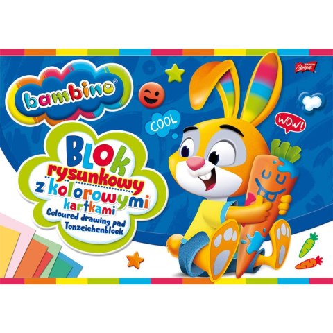 Blok rysunkowy Bambino A4 kolorowy 80g 16k [mm:] 210x297 Unipap