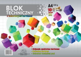Blok techniczny kolor (złota+srebrna kartka) A4 mix 160g 12k Protos