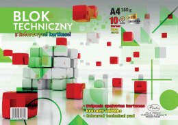 Blok techniczny kolor (złota+srebrna kartka) A4 mix 160g 12k Protos