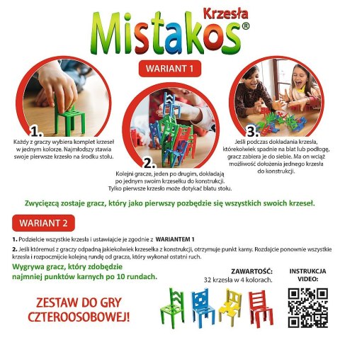 Gra zręcznościowa MISTAKOS KRZESŁA 4 OSOBOWE Walka o stołki Trefl (02074)