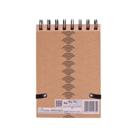 Kołozeszyt (kołonotatnik) Kraft Liner A6 96k. krata (nd) (9350)