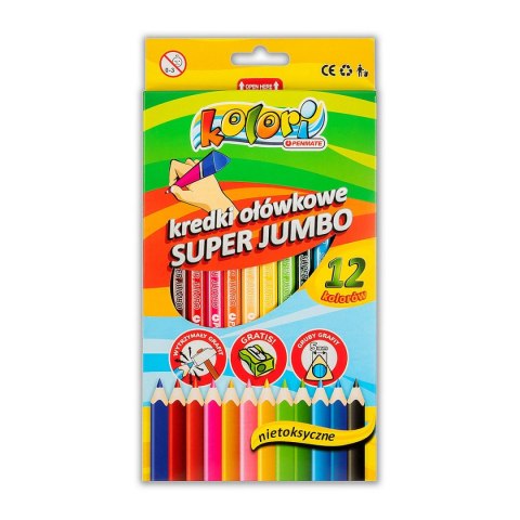 Kredki ołówkowe Penmate Kolori Jumbo 12 kolorów (TT7228) Kredki ołówkowe Penmate Kolori Jumbo 12 kolorów (TT7228)