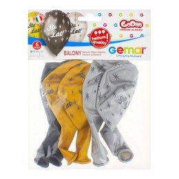 Balon gumowy Sto lat srebrno-złota 330mm 13cal Godan (GMS120/SL)