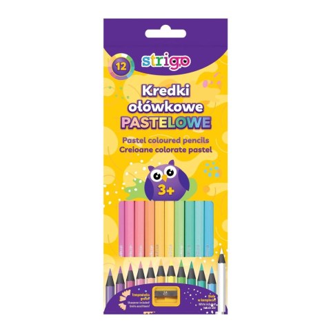 Kredki ołówkowe pastelowe 12 kol 5902315577176 12 kol. Strigo (SSC183)