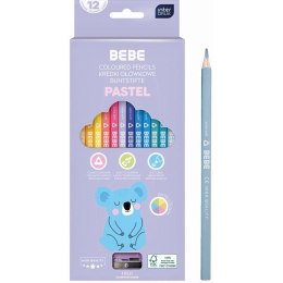 Kredki ołówkowe z temperówką 12 kol. Interdruk (trójkątne)