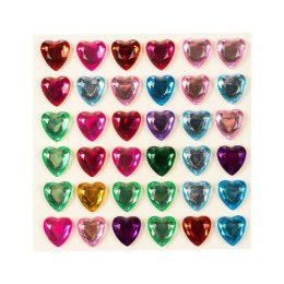 Kryształki serduszka samoprzylepne (36 szt.) mix Arpex (WA8915)
