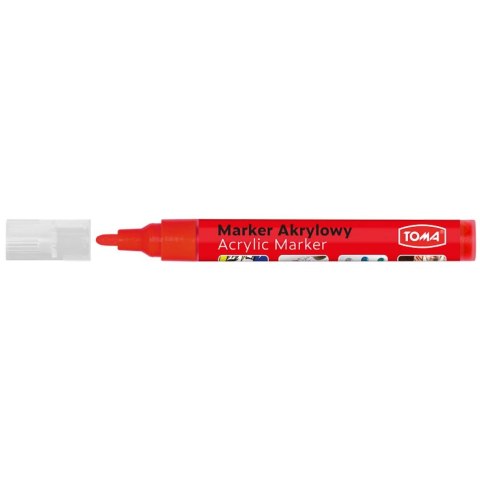 Marker specjalistyczny akrylowy-czerwony czerwony 2,5mm okrągła końcówka Toma (TO-402) Marker specjalistyczny akrylowy-czerwony czerwony 2,5mm okrągła końcówka Toma (TO-402)