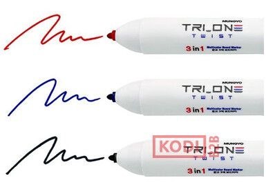 Marker suchościeralny 3w1 czarny,czerwony,niebieski 8807093405215 (różne) 0.8-1.6mm okrągła końcówka Mungyo (TT8897) Marker suchościeralny 3w1 czarny,czerwony,niebieski 8807093405215 (różne) 0.8-1.6mm okrągła końcówka Mungyo (TT8897)