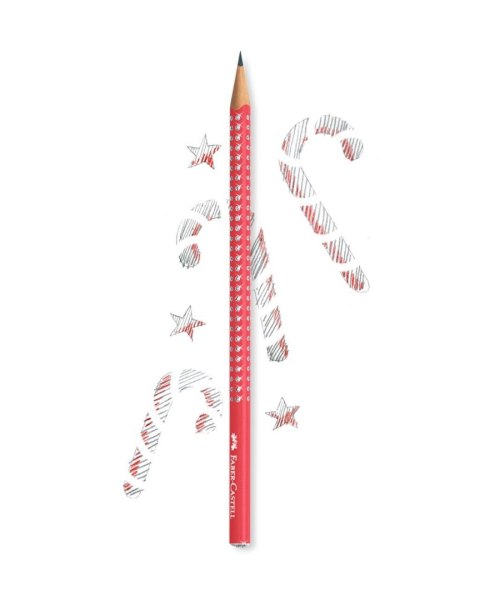Ołówek Sparkle Pearly Czerwony (Candy Cane Red) HB Faber Castell (118240 FC)