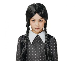 Peruka dla dzieci czarne warkocze (bez grzywki) Godan (SL-PCWG)