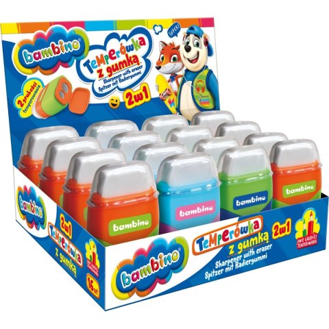 Temperówko-gumka MINI ZOO 2w1 Bambino (5903235649776) Temperówko-gumka MINI ZOO 2w1 Bambino (5903235649776)