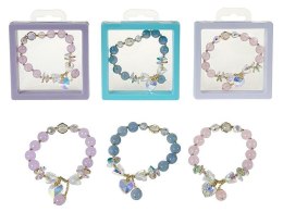 Bransoletka śred.6cm, rozciągliwa, szklane koraliki z metalowymo elementami, w ozdobnym pudełku Adar (607163)