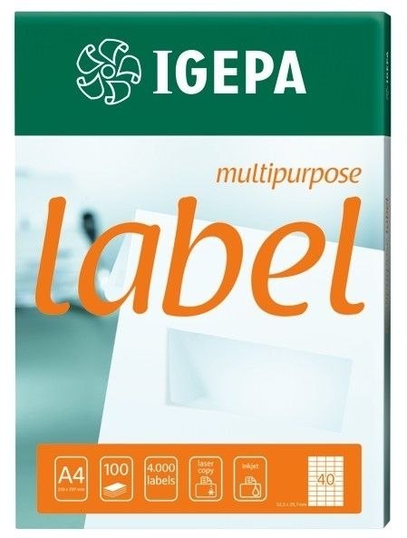 Etykieta samoprzylepna Label Multipurpose A4 biały [mm:] 105x148 Igepa