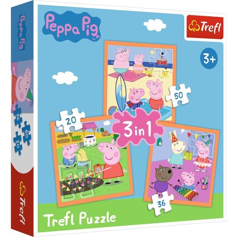 Puzzle Pomysłowa Świnka Peppa 3w1 el. Trefl (34852)