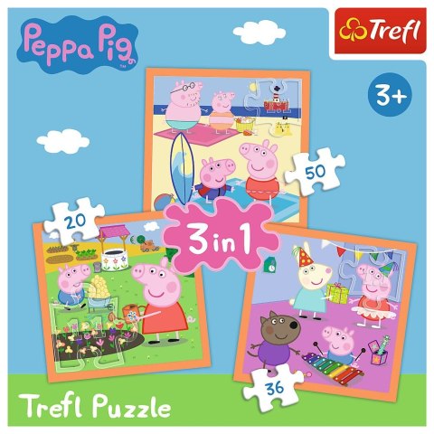 Puzzle Pomysłowa Świnka Peppa 3w1 el. Trefl (34852)