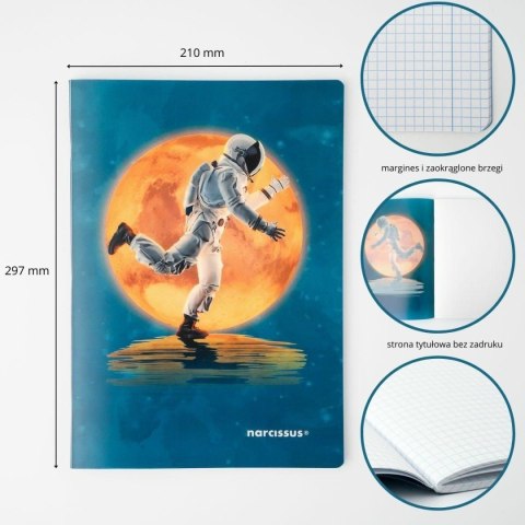 Zeszyt cosmo PP A4 32k. 80g krata Narcissus