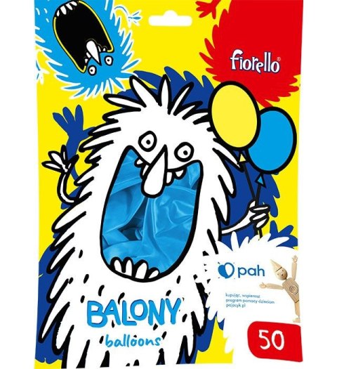 Balon gumowy metal niebieski 12cal Fiorello (170-2653)