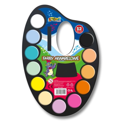Farby akwarelowe DINO paleta 12k 30MM 12 kolor. Penmate Kolori (TT8300) Farby akwarelowe DINO paleta 12k 30MM 12 kolor. Penmate Kolori (TT8300)