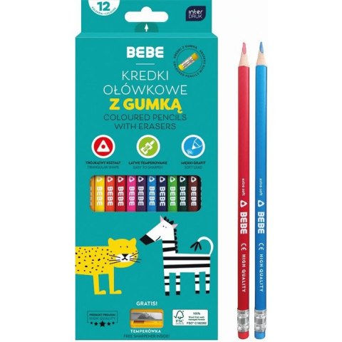 Kredki ołówkowe BB KIDS 12 kol 5902277357519 12 kol. Bebe (z gumką) Kredki ołówkowe BB KIDS 12 kol 5902277357519 12 kol. Bebe (z gumką)