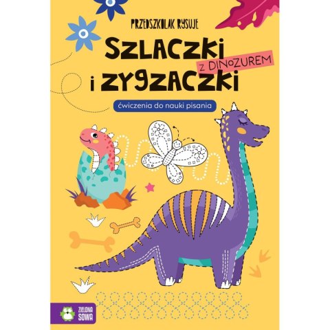 Książeczka edukacyjna przedszkolak rysuje. Szlaczki i zygzaczki z Dinozaurem Zielona Sowa Książeczka edukacyjna przedszkolak rysuje. Szlaczki i zygzaczki z Dinozaurem Zielona Sowa