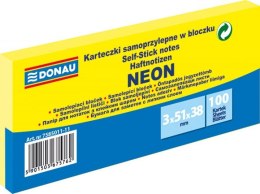 Notes samoprzylepny (karteczki) Neon żółty 300k [mm:] 51x38 Donau (7585011-11)
